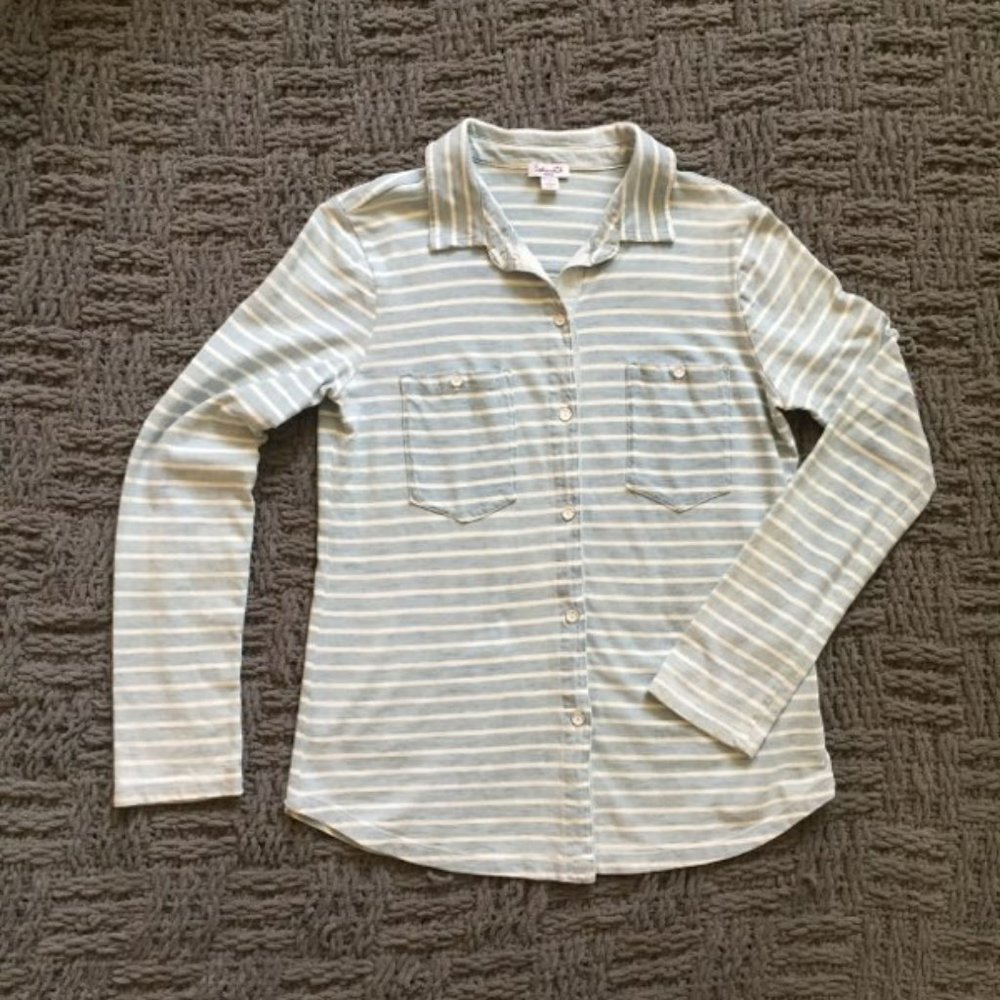 Splendid blue & white striped top size S